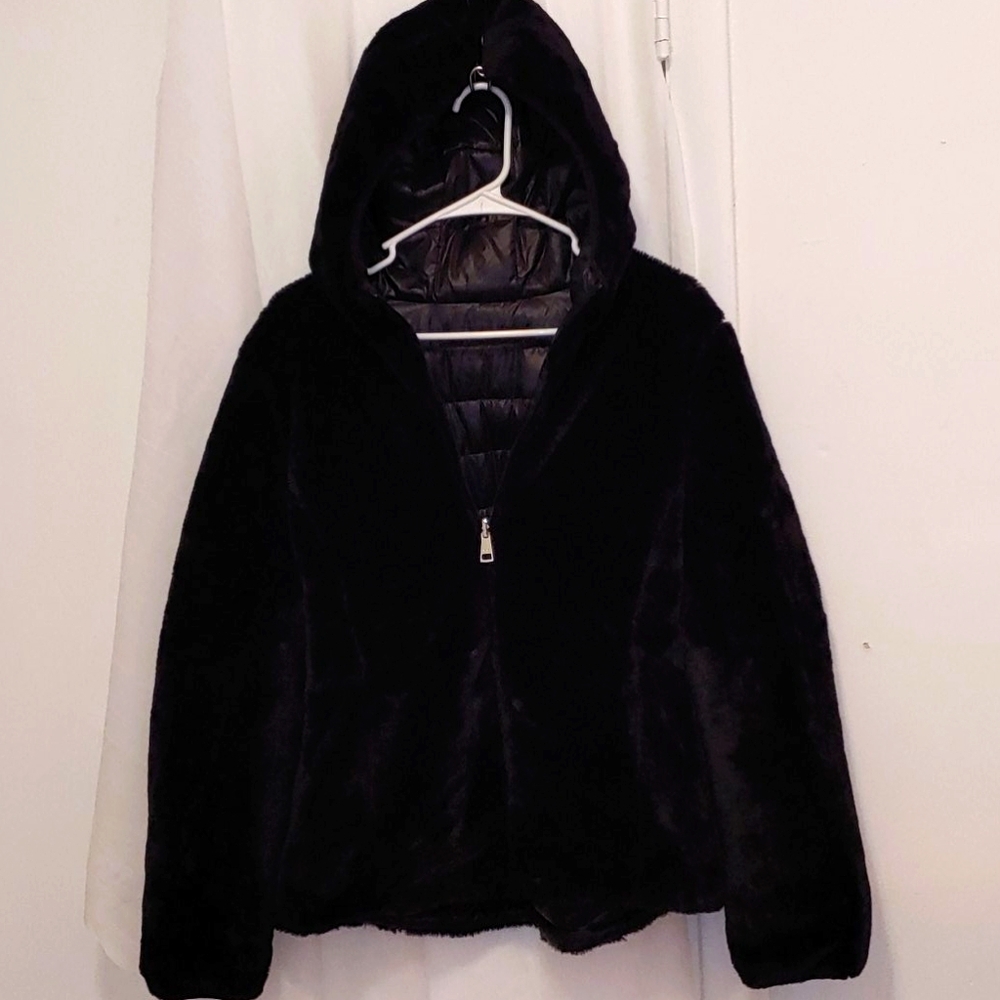 NWOT Large Andrew Marc Reversable Hooded Coat